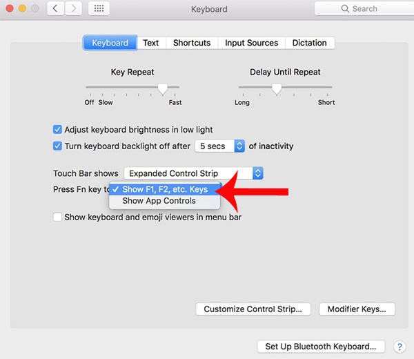How to change Touch Bar into traditional key row on Macbook Pro Picture 4