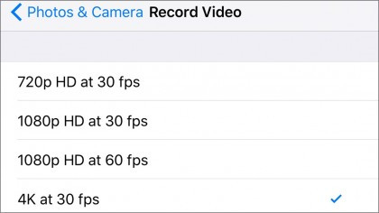 How to change video resolution settings on iPhone Picture 1