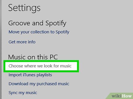 Picture 15 of How to Change Where Groove Music Looks for Music