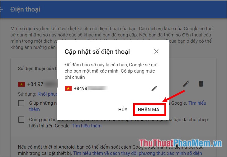 How to change your phone number on Zalo, Facebook, Gmail Picture 29