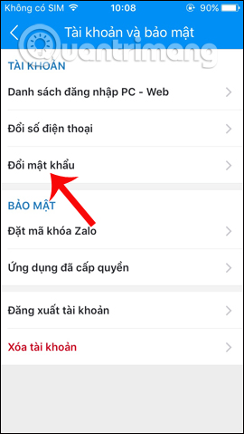 How to change Zalo password on the phone Picture 4