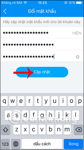 How to change Zalo password on the phone Picture 6