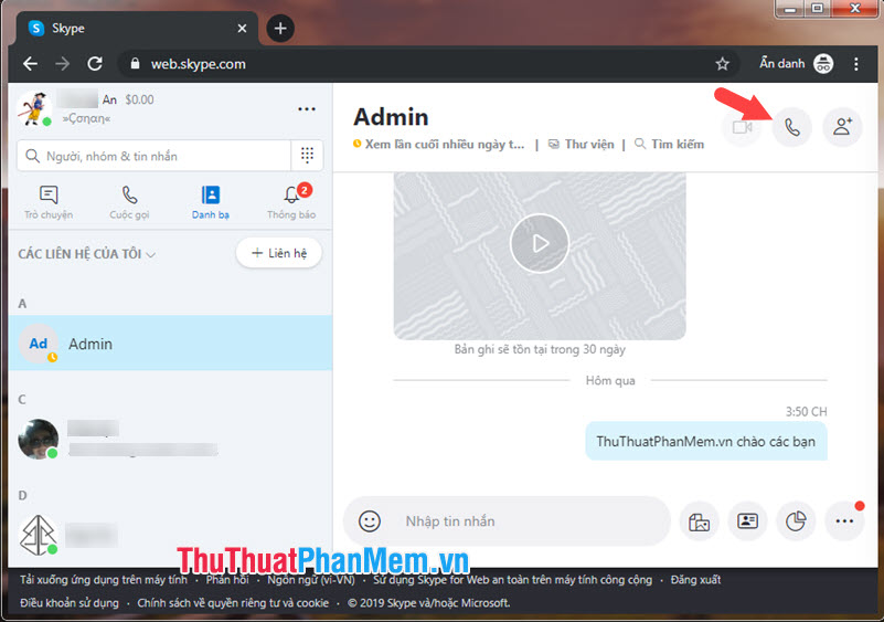 How to chat, use Skype on the web browser without installing software Picture 10