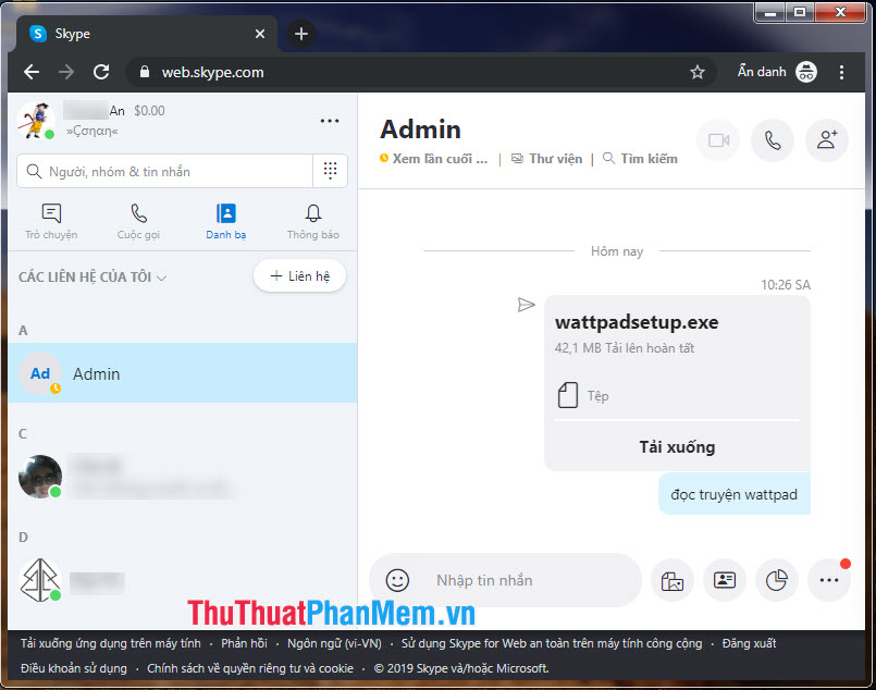 How to chat, use Skype on the web browser without installing software Picture 9