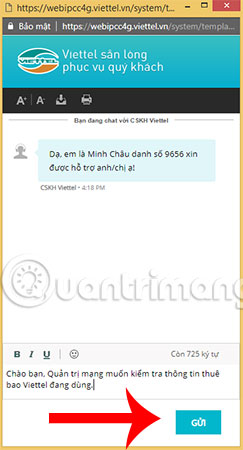 How to chat with Viettel operator Picture 6
