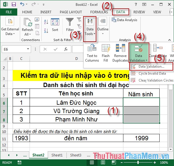 How to check data entered in a cell in Excel Picture 2