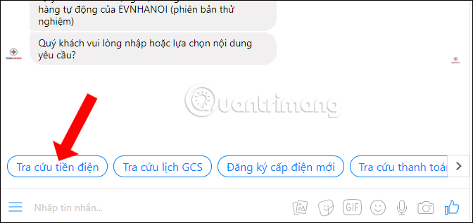 How to check electricity bills via Facebook Messenger Picture 3