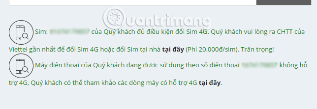 How to check phone, SIM Viettel, current position supports 4G or not Picture 3