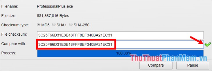 How to check the code MD5 and SHA1 to check the integrity of the file Picture 8
