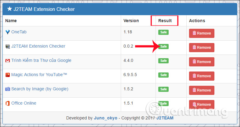 How to check the extension using J2TEAM Extension Checker Picture 8