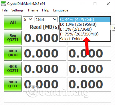 How to check the speed of read and write drives by CrystalDiskMark Picture 2