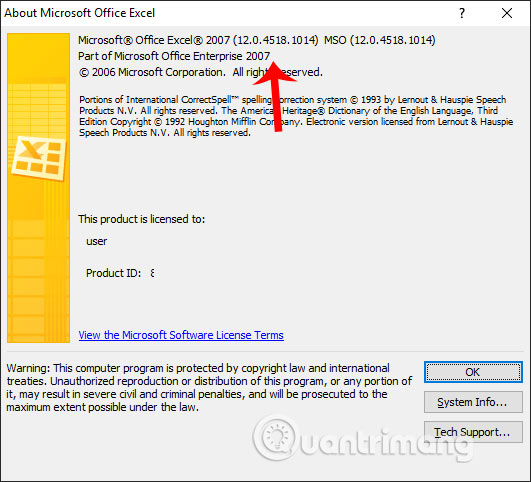 how to check excel version