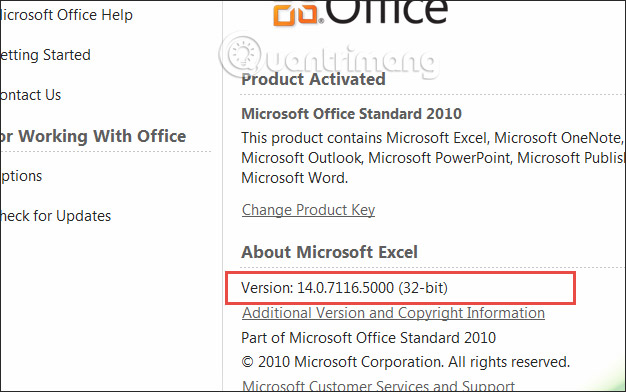 How to check the version of Excel in use - TipsMake.com