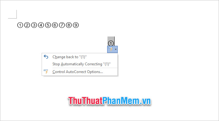 How to circle numbers in Word Picture 10