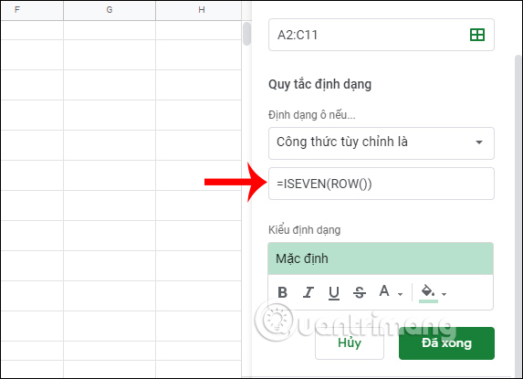 How to color alternating lines in Google Sheets Picture 4