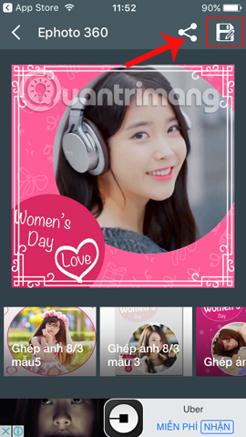 How to combine art 8/3 images with Ephoto 360 application Picture 13