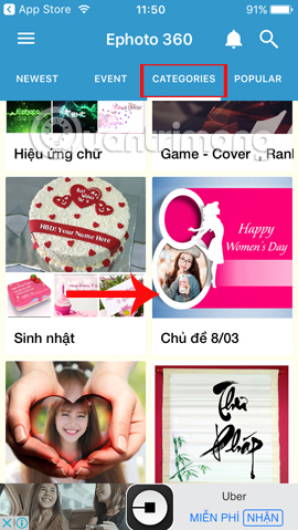 How to combine art 8/3 images with Ephoto 360 application Picture 2