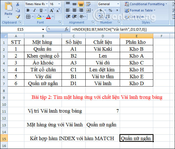 How to combine Index and Match functions in Excel Picture 13
