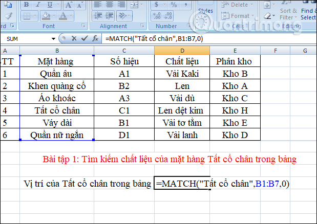 How to combine Index and Match functions in Excel Picture 2