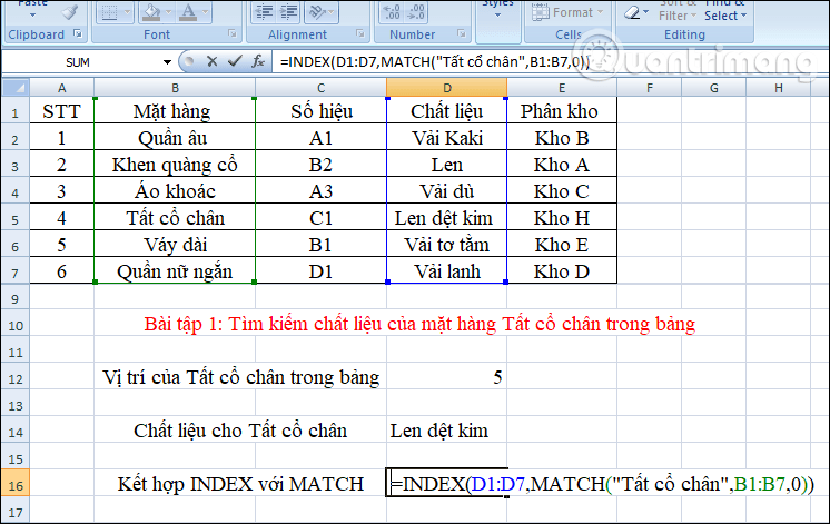 How to combine Index and Match functions in Excel Picture 6