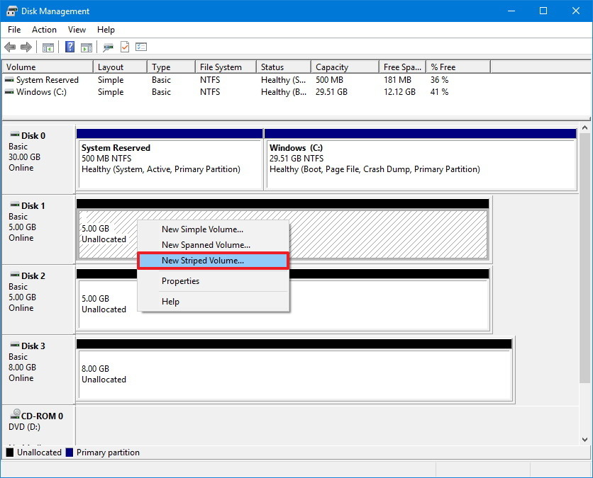 How to combine multiple hard drives into a Volume on Windows 10 Picture 3