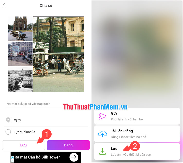 How to combine multiple photos into one photo frame on your phone Picture 6