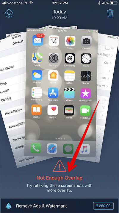 How to combine multiple screen shots into a single photo on iPhone and iPad Picture 2