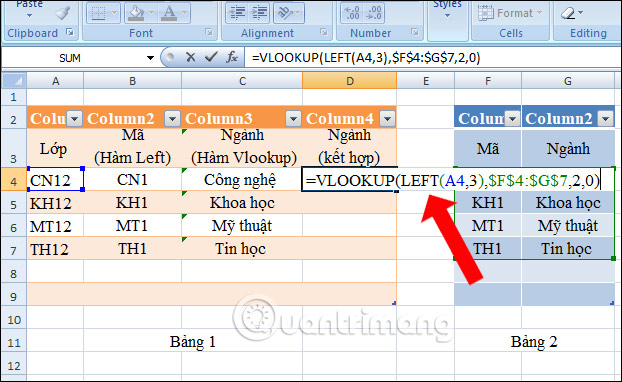 How to combine Vlookup function with Left function Picture 7