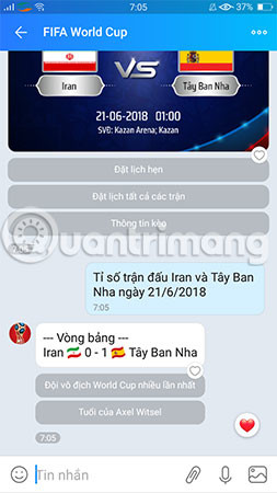 How to comment, see the 2018 World Cup news right on Zalo Picture 4