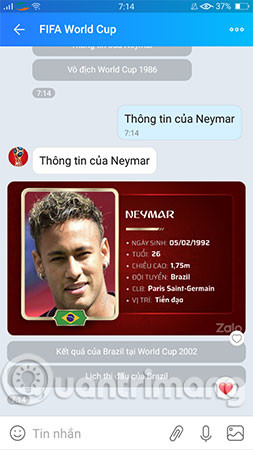 How to comment, see the 2018 World Cup news right on Zalo Picture 6