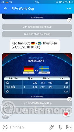 How to comment, see the 2018 World Cup news right on Zalo Picture 7