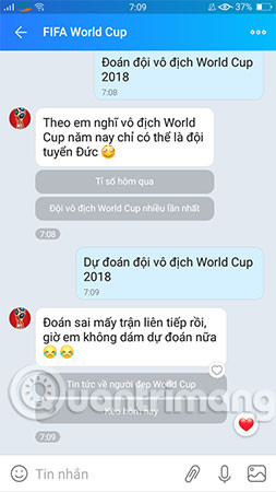 How to comment, see the 2018 World Cup news right on Zalo Picture 8