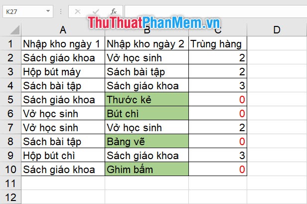 How to compare data on 2 columns in an Excel file Picture 10