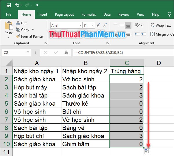 How to compare data on 2 columns in an Excel file Picture 3