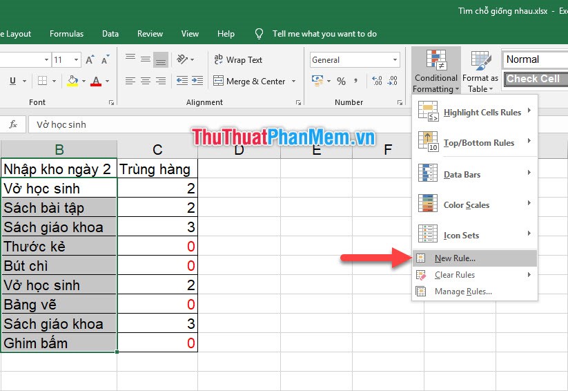 How to compare data on 2 columns in an Excel file Picture 6