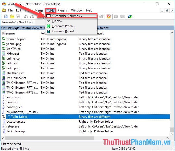 winmerge compare folder