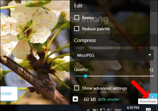 How to compress photos on Squoosh online Picture 11