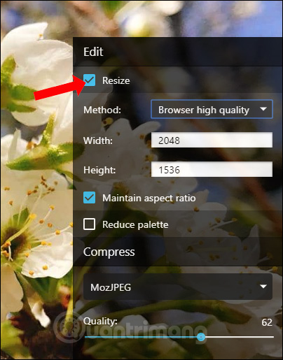 How to compress photos on Squoosh online Picture 7