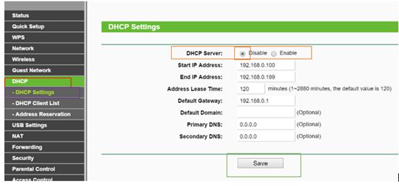 router configuration settings