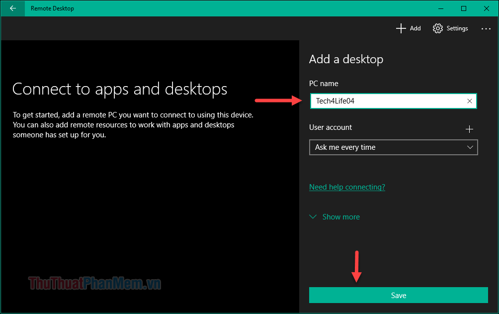 How to control a computer in LAN with Remote Desktop is available in Windows 10 Picture 15