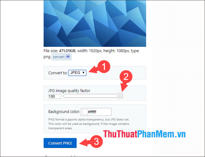 How to convert a PNG file to a JPG does not reduce image quality Picture 12