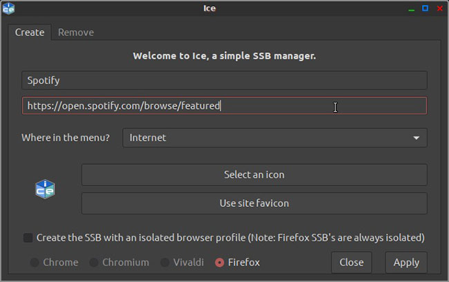 How to convert a web application to a desktop application on Peppermint Linux Picture 3