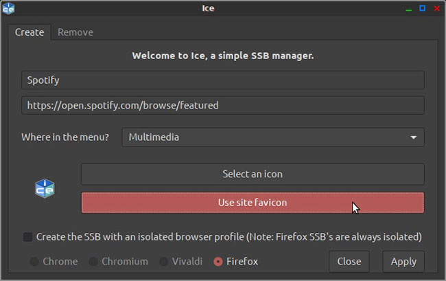 How to convert a web application to a desktop application on Peppermint Linux Picture 5