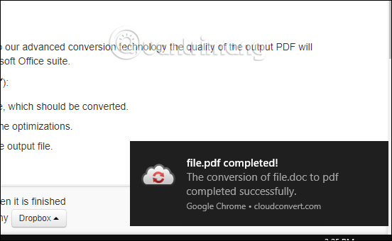 How to convert doc, docx to PDF by Cloudconvert Picture 10