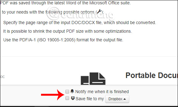 How to convert doc, docx to PDF by Cloudconvert Picture 7