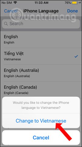 How to convert Google Chrome to Vietnamese Picture 13