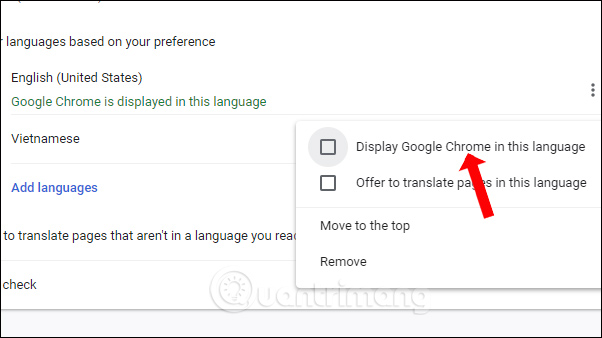 How to convert Google Chrome to Vietnamese Picture 6
