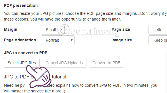 How to convert JPG image file to PDF file online Picture 8