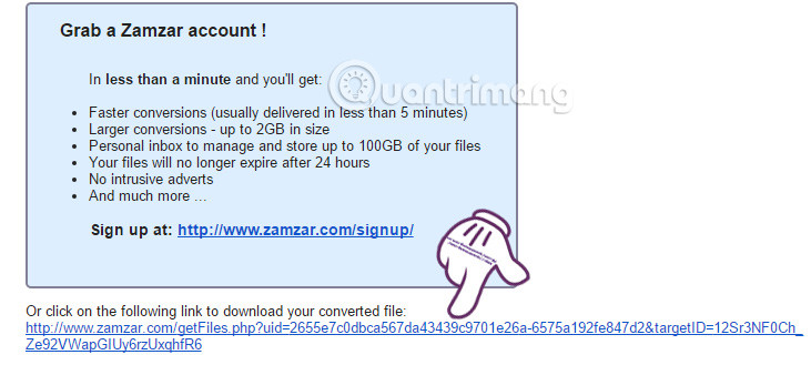 How to convert online video format with Zamzar Picture 8