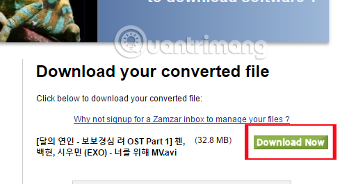How to convert online video format with Zamzar Picture 9